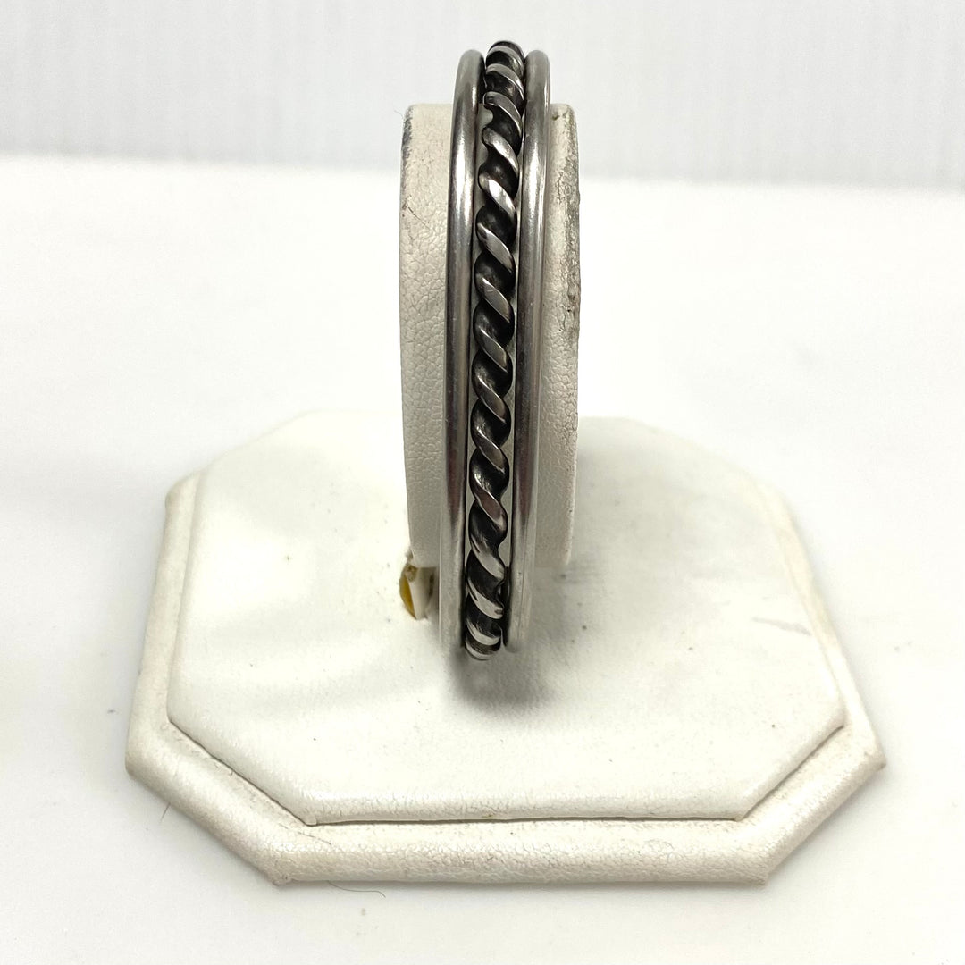 v917 Vintage Navajo-style Sterling Silver Cuff Bracelet Twisted Rope Design