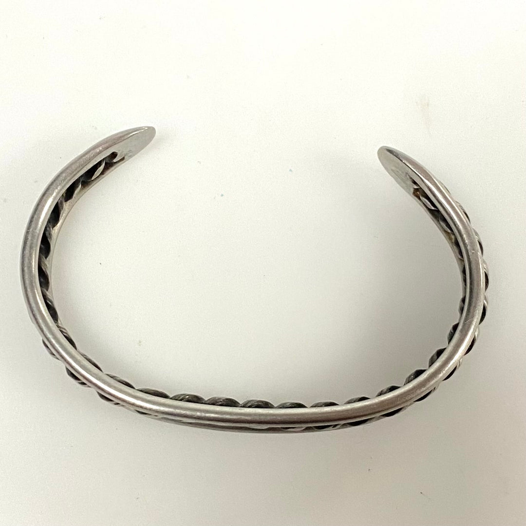 v917 Vintage Navajo-style Sterling Silver Cuff Bracelet Twisted Rope Design