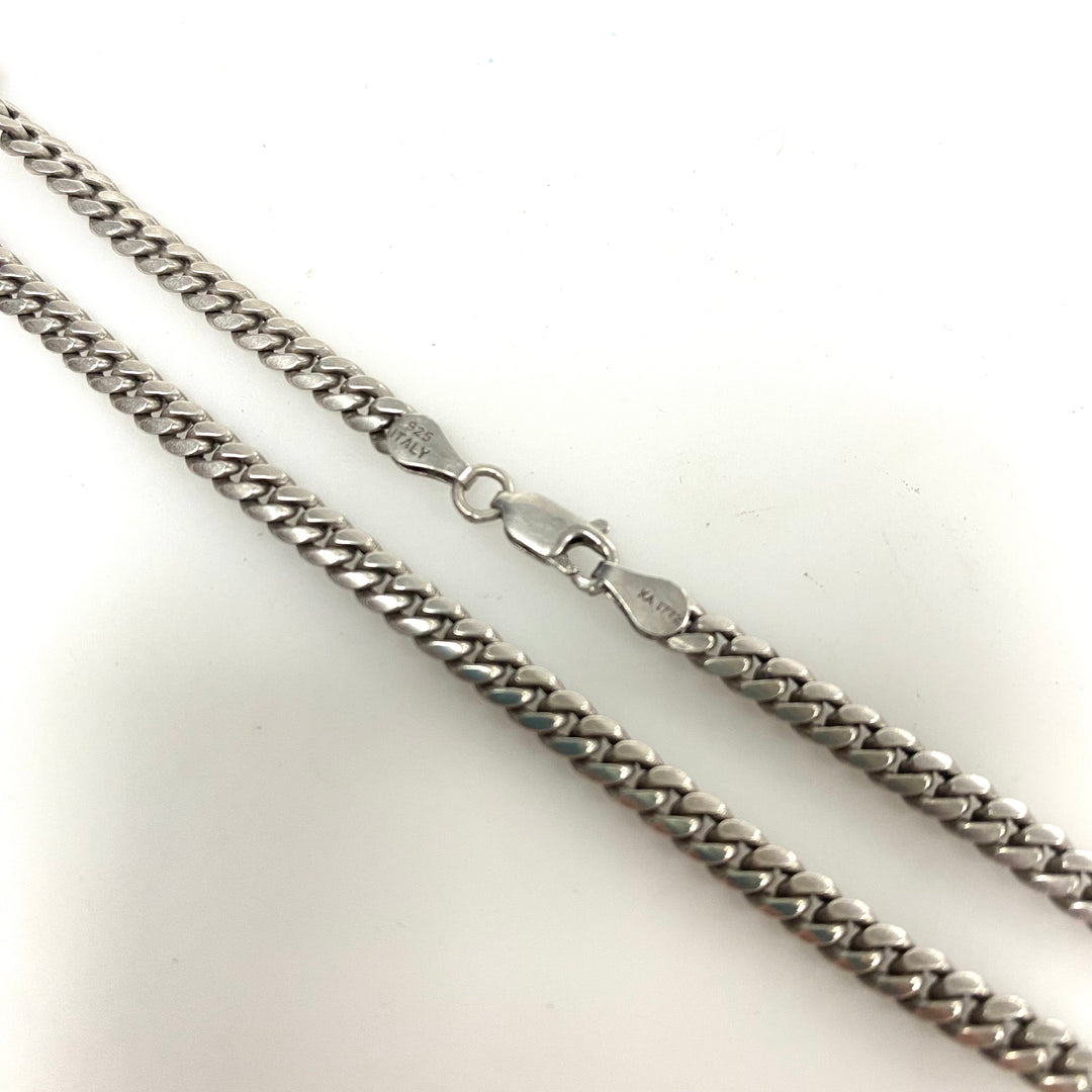 v940 Vintage 1934 Silver Dollar Coin Pendant Rope-style Bezel Link Chain 24"