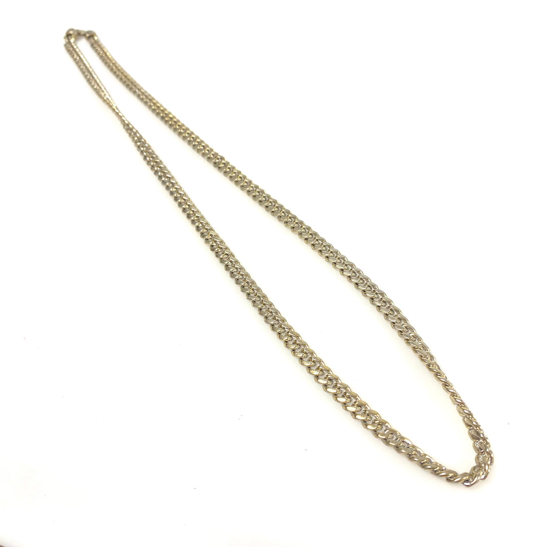 v946 Vintage Sterling Silver 22" Long Cuban Link Chain Necklace