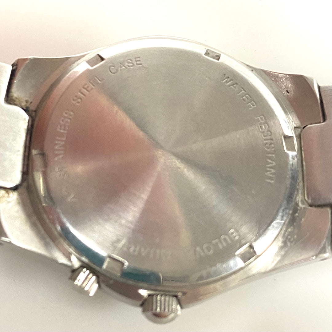 v959 Vintage Stainless Steel Bulova Marine Star Japanese Quartz Alarm Watch