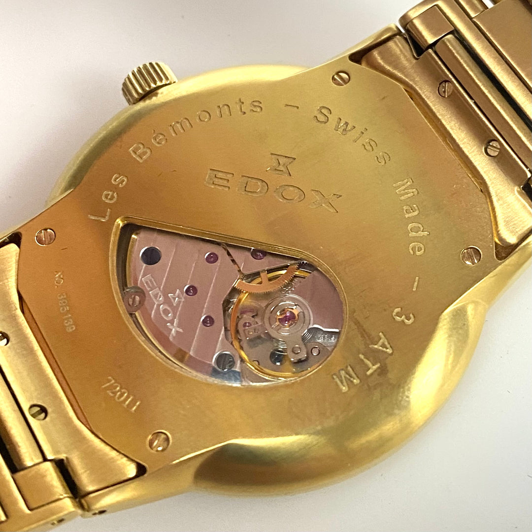 v960 Vintage Edox Les Bémonts Slim Gold Tone Swiss Mechanical Hand-Winding Watch