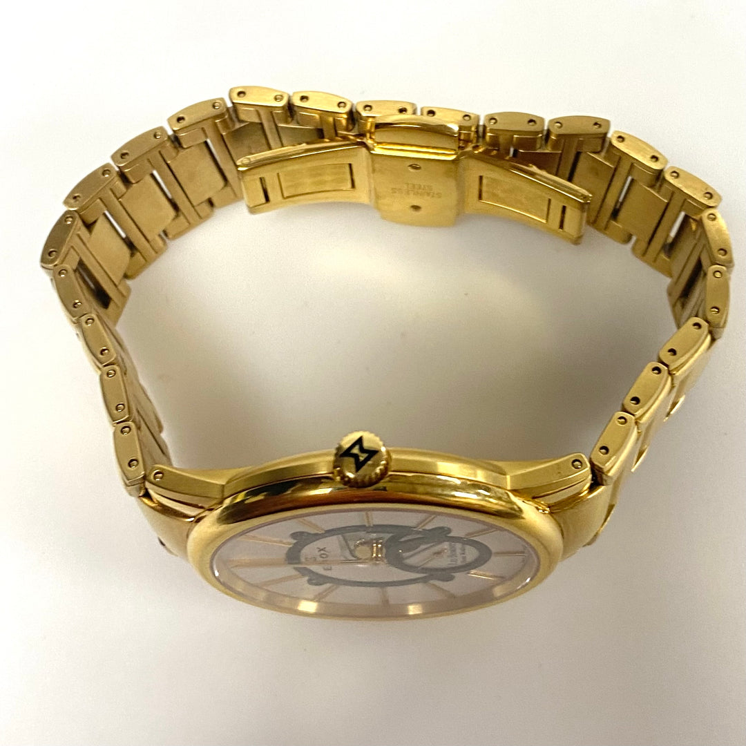 v960 Vintage Edox Les Bémonts Slim Gold Tone Swiss Mechanical Hand-Winding Watch