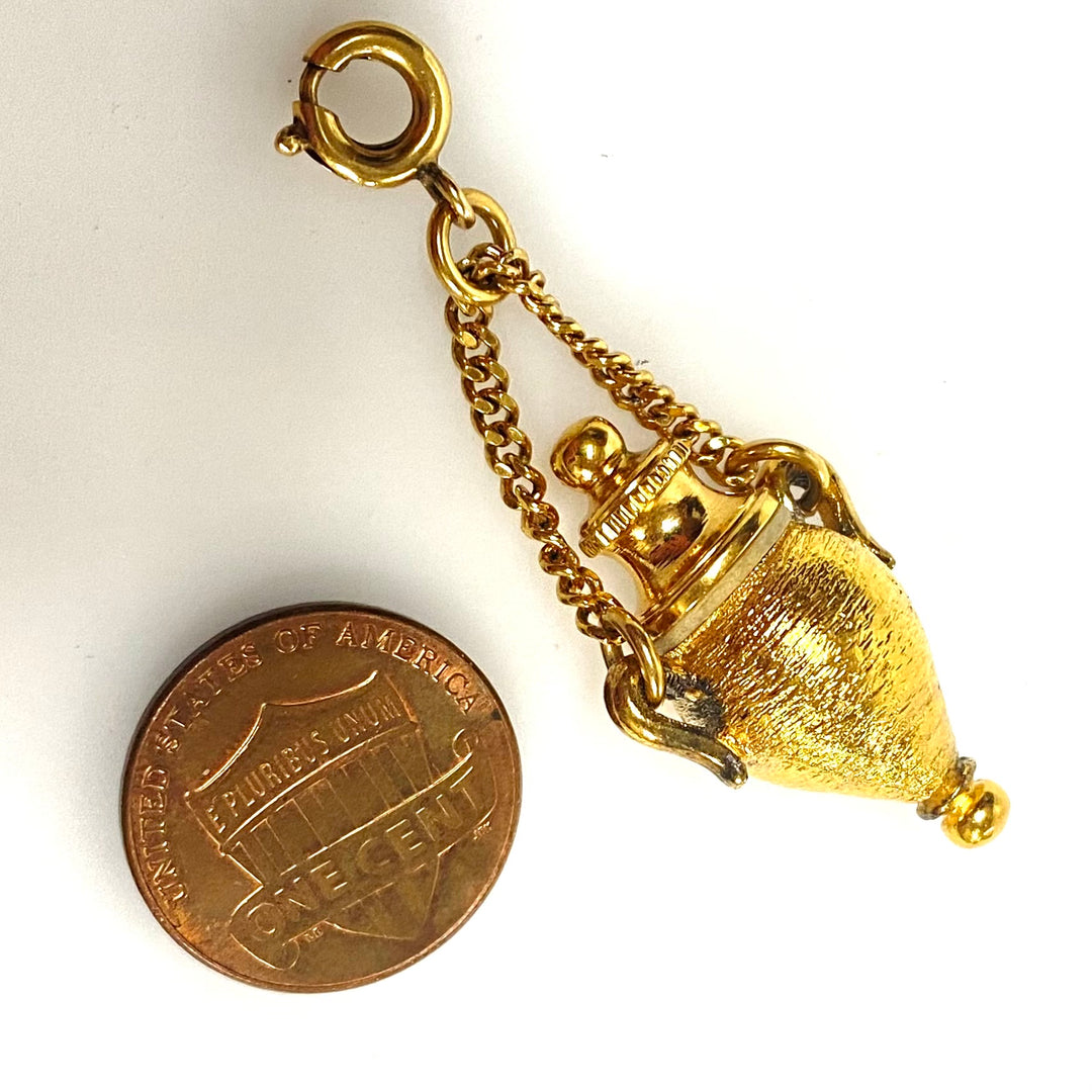 v963 Vintage Perfume Bottle Charm Pendant Designed as an Ancient Amphora