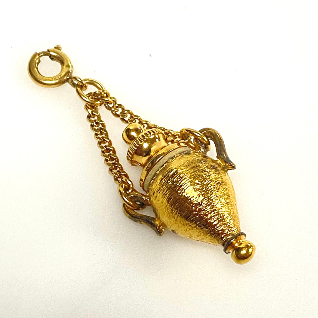 v963 Vintage Perfume Bottle Charm Pendant Designed as an Ancient Amphora
