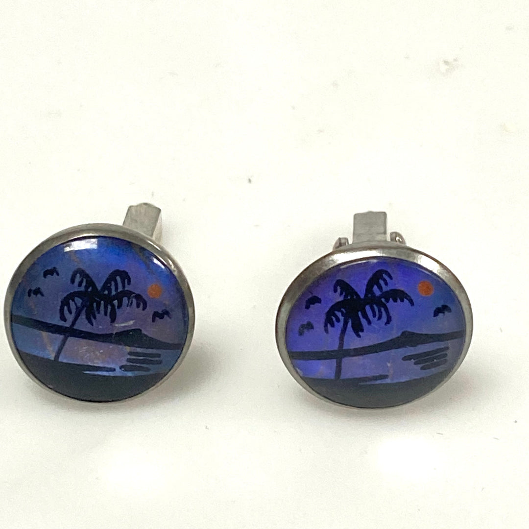 v965 Vintage collection of clip-on screw-back costume earrings cufflinks 9 pairs