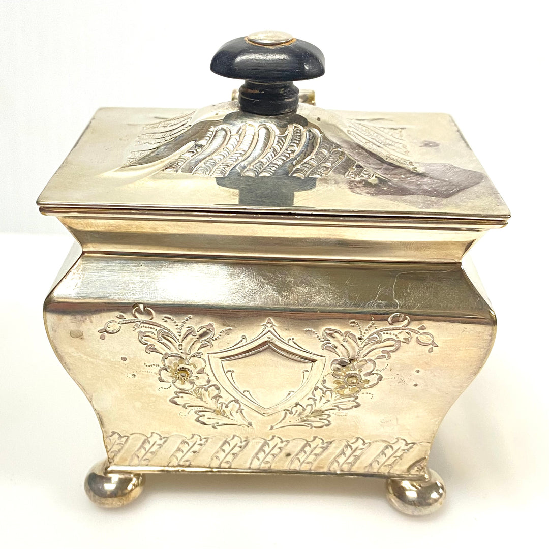 v967 Antique Victorian Silver Tea Caddy by Sheffield silversmith Henry Stratford