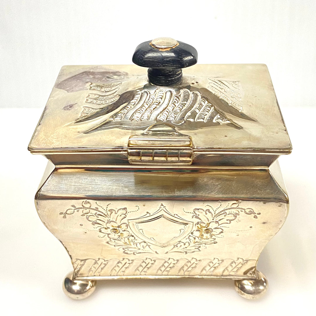 v967 Antique Victorian Silver Tea Caddy by Sheffield silversmith Henry Stratford