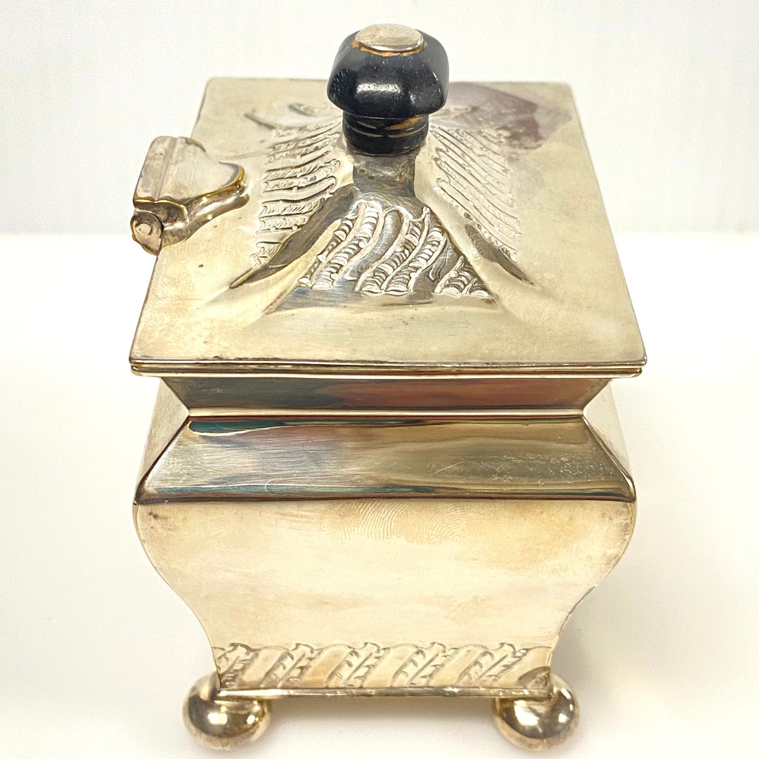 v967 Antique Victorian Silver Tea Caddy by Sheffield silversmith Henry Stratford