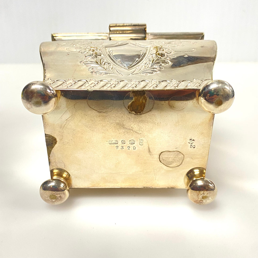 v967 Antique Victorian Silver Tea Caddy by Sheffield silversmith Henry Stratford