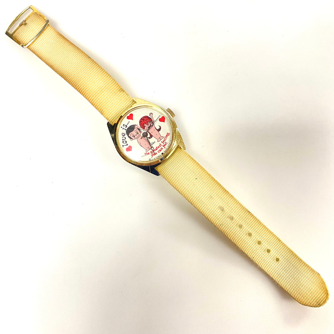 v972 Vintage Mechanical Wrist Watch Swiss Made the "Love Is..." Comic Characters