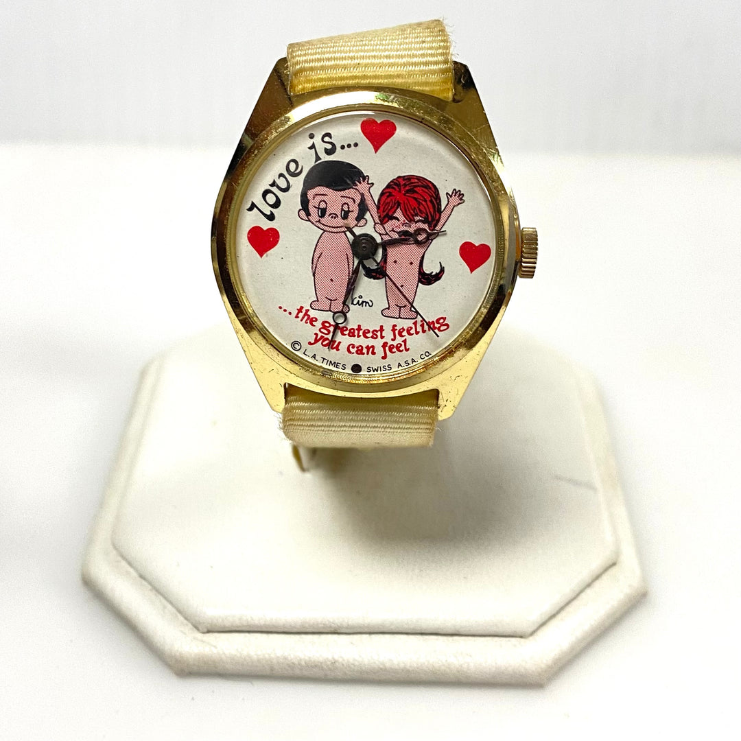 v972 Vintage Mechanical Wrist Watch Swiss Made the "Love Is..." Comic Characters