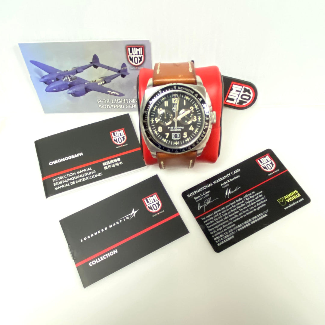 v978 Luminox Air P-38 Lightning Chronograph Model 9447 Swiss-made Quartz Watch