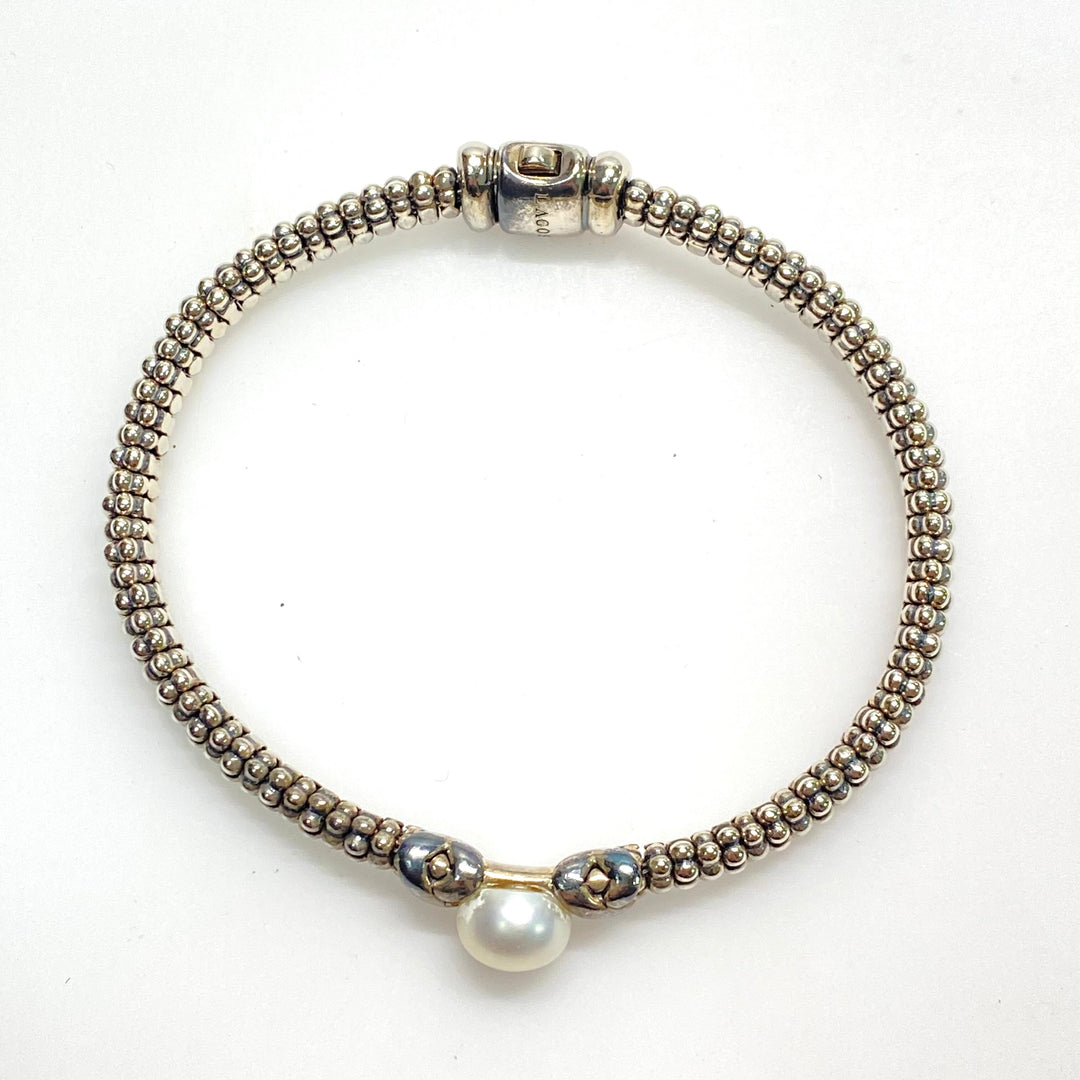 v984 Lagos Sterling Silver Luna Caviar 6mm Bracelet Cultured Freshwater Pearl