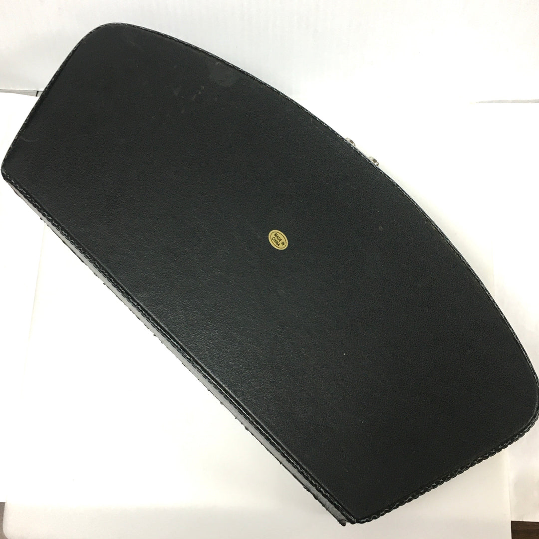 v996 Black Leather 6 Watch Display Storage Case with Clear Top and Locking Clasp