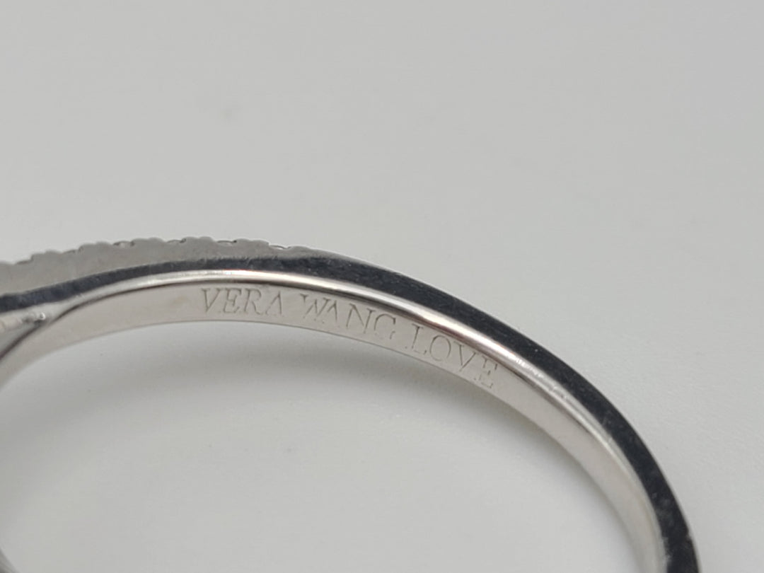 k827 Lovely Ladies Vera Wang Love 14kt White Gold Marquise Diamond Engagement Ring