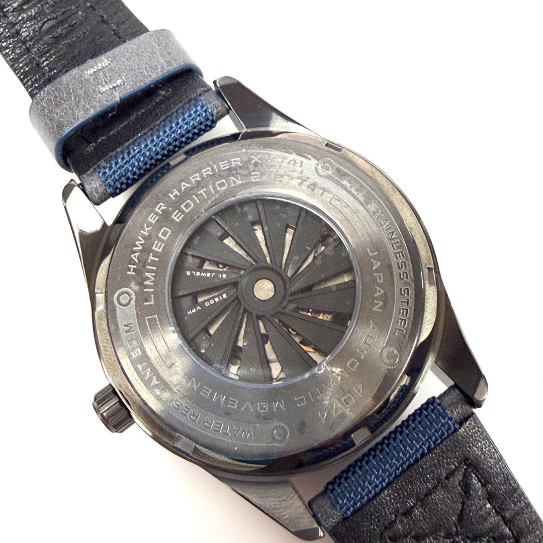 w012 AVI-8 Hawker Harrier II "Blue Nylon" Automatic Limited Edition Wrist watch Model AV-4074-XV741