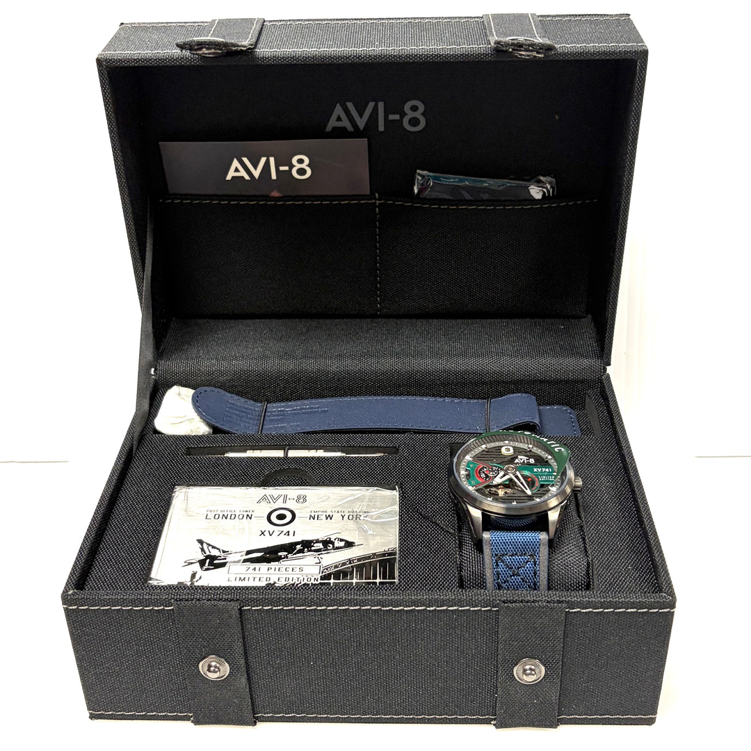 w012 AVI-8 Hawker Harrier II "Blue Nylon" Automatic Limited Edition Wrist watch Model AV-4074-XV741