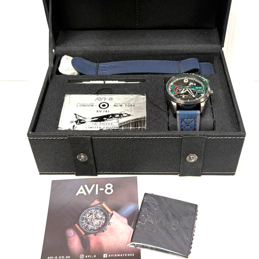 w012 AVI-8 Hawker Harrier II "Blue Nylon" Automatic Limited Edition Wrist watch Model AV-4074-XV741