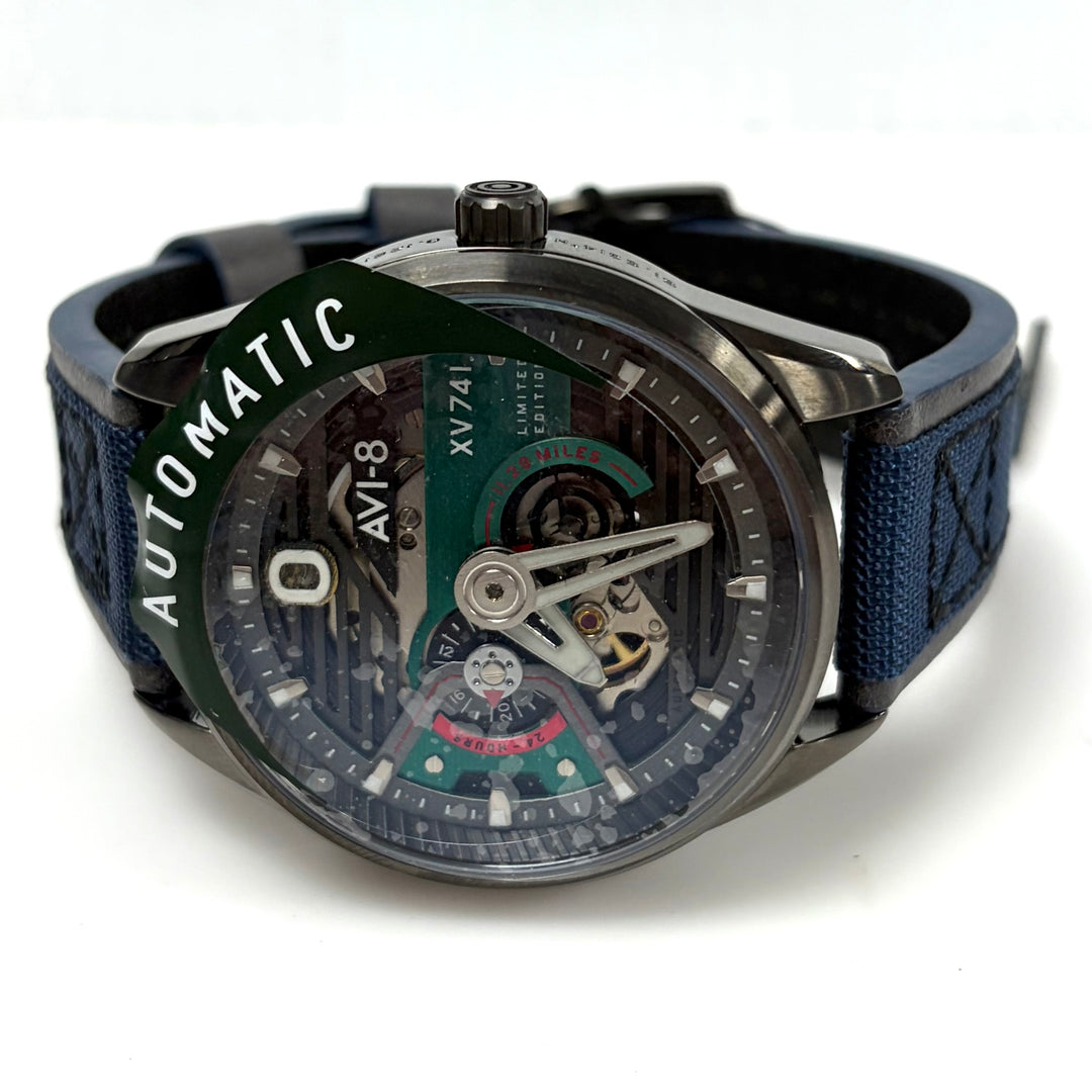 w012 AVI-8 Hawker Harrier II "Blue Nylon" Automatic Limited Edition Wrist watch Model AV-4074-XV741