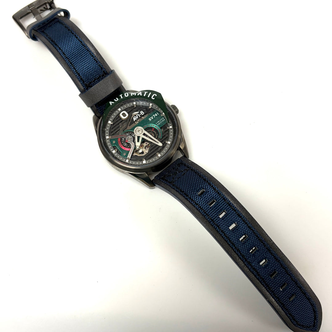 w012 AVI-8 Hawker Harrier II "Blue Nylon" Automatic Limited Edition Wrist watch Model AV-4074-XV741