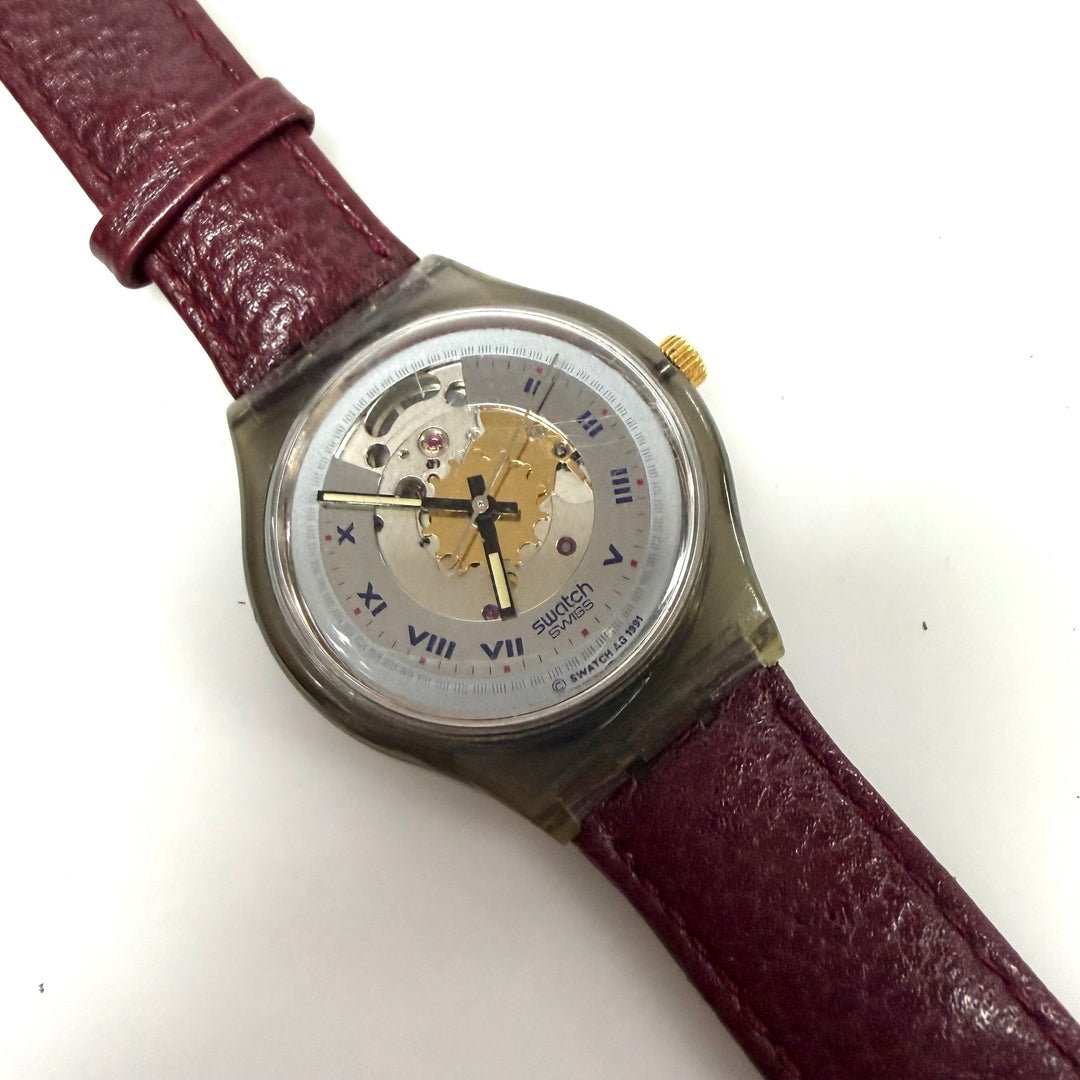 w015 Vintage 1991 Swatch Automatic "Rubin" SAM100 Swiss Mechanical Movement Watch