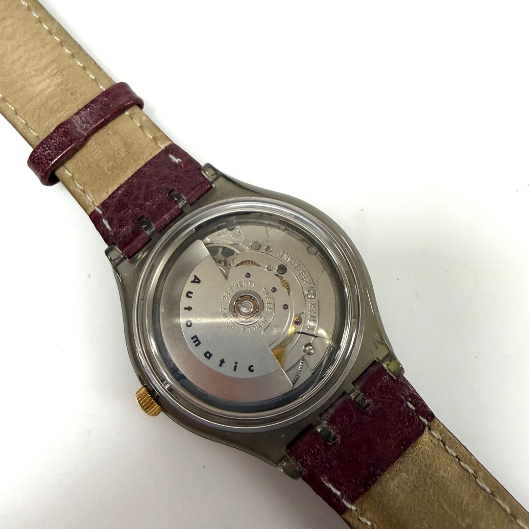 w015 Vintage 1991 Swatch Automatic "Rubin" SAM100 Swiss Mechanical Movement Watch