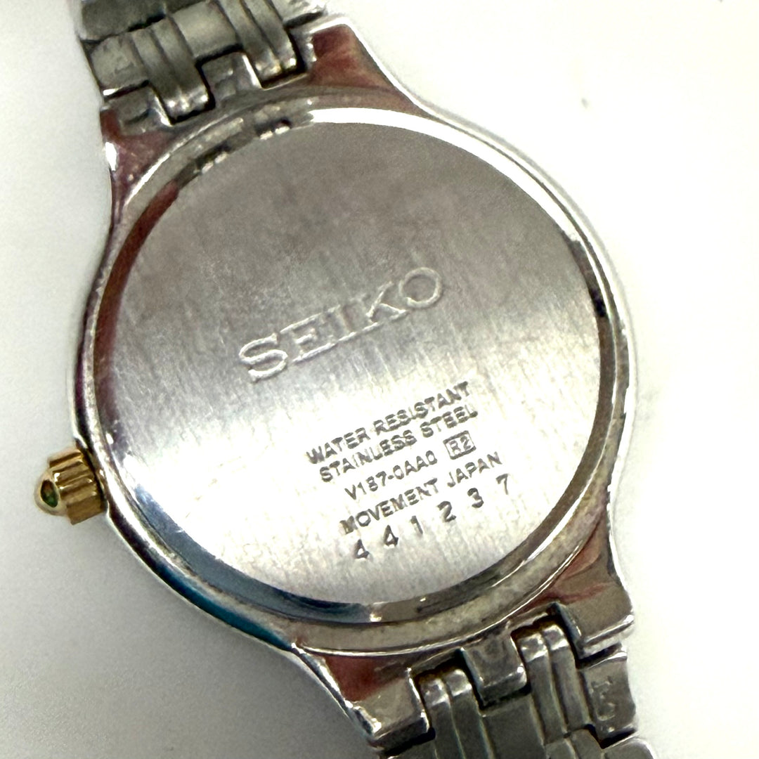w017 Seiko Women's Solar Japan Movement Dress Watch Two-tone Stainless Steel