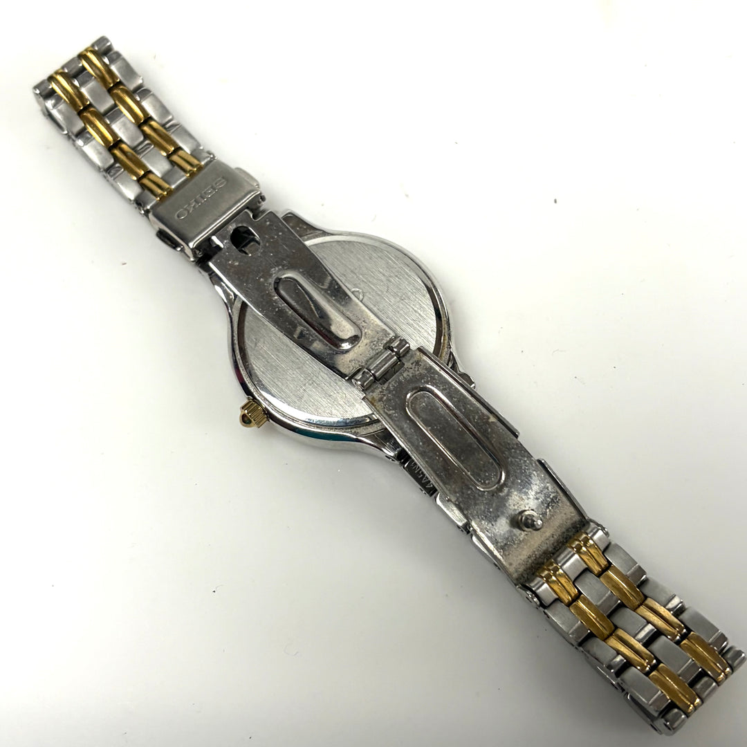 w017 Seiko Women's Solar Japan Movement Dress Watch Two-tone Stainless Steel