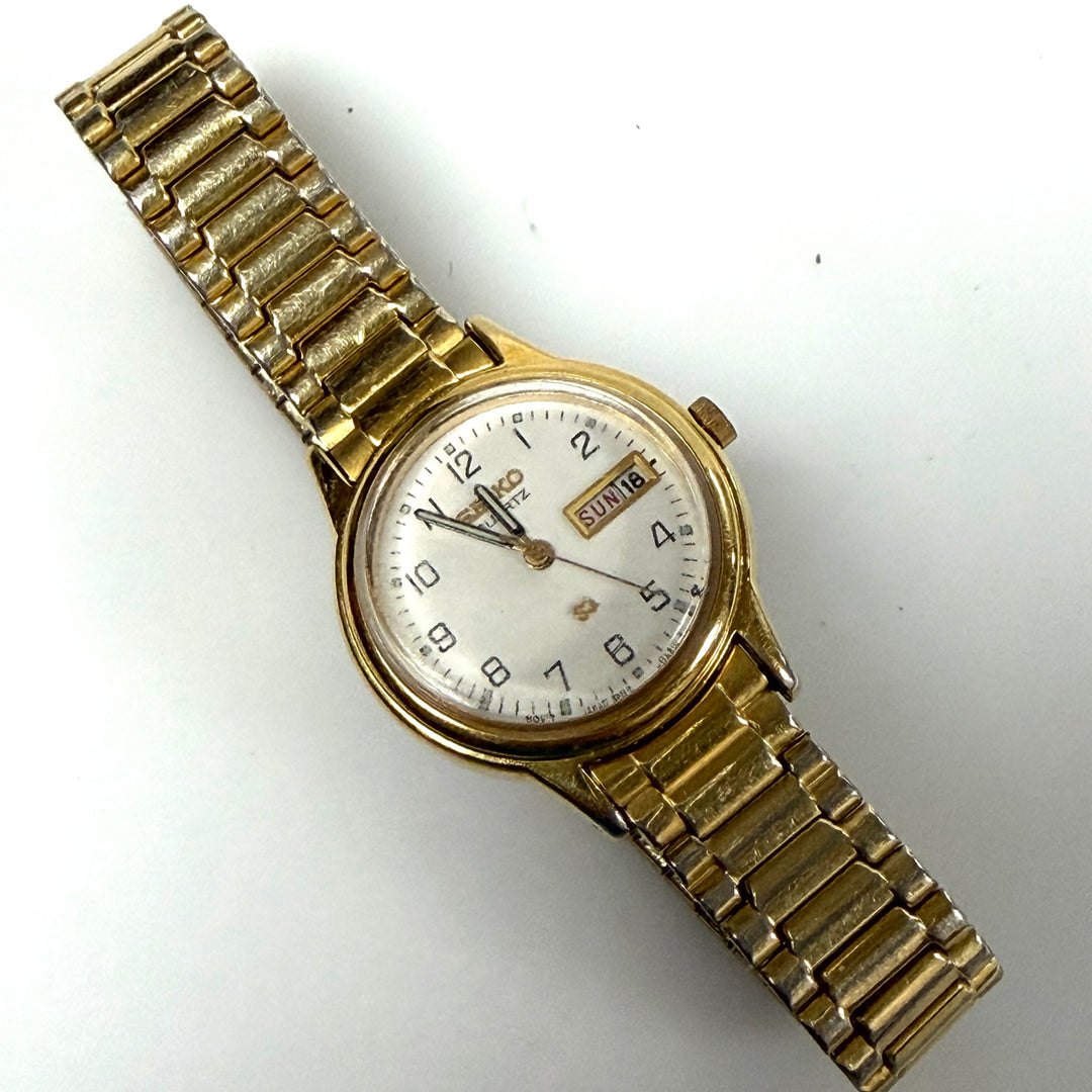 w018 Vintage Seiko Women's Japanese Quartz Gold Tone Wrist Watch