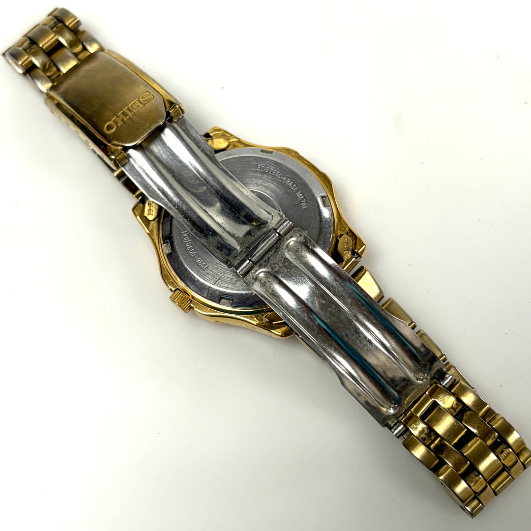 w021 Vintage Seiko 5 Superior Automatic Gold Tone 23 Jewels Men's Wrist Watch