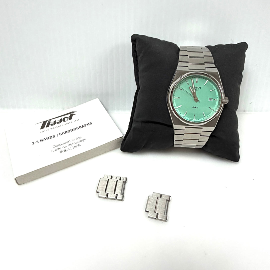 w030 Tissot PRX Swiss Quartz "Tiffany blue" Dial Stainless Steel Wrist Watch WR