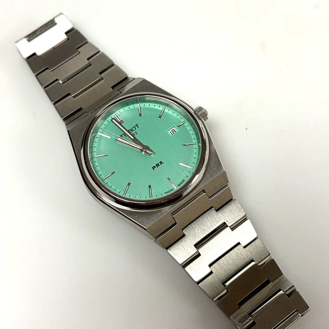 w030 Tissot PRX Swiss Quartz "Tiffany blue" Dial Stainless Steel Wrist Watch WR