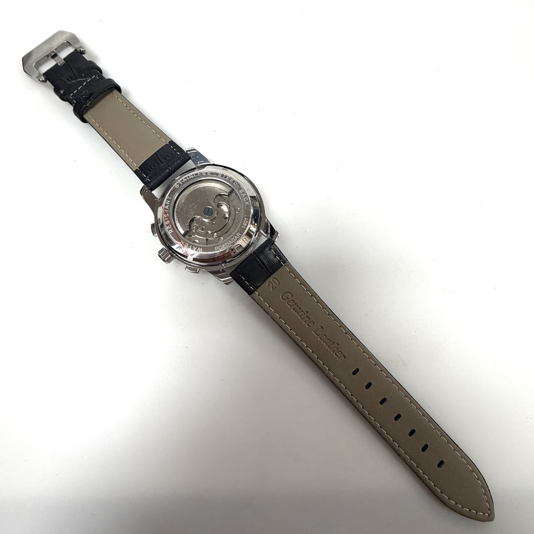 w032 Poedagar 1401 Automatic Wrist Watch Tourbillon Open-heart Window Stainless