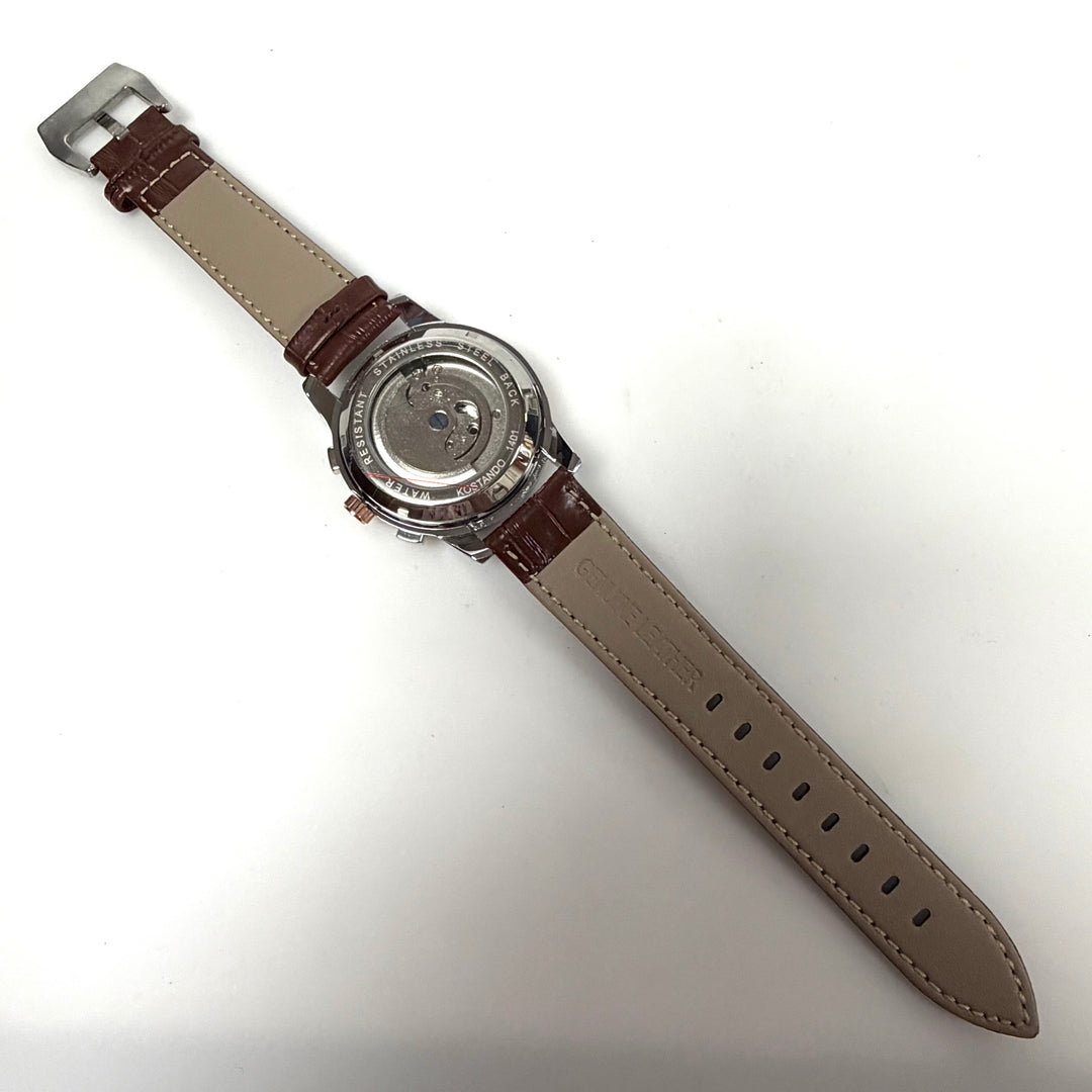 w033 Poedagar 1409 Automatic Watch Rose Gold-toned Case Guilloché-patterned Dial