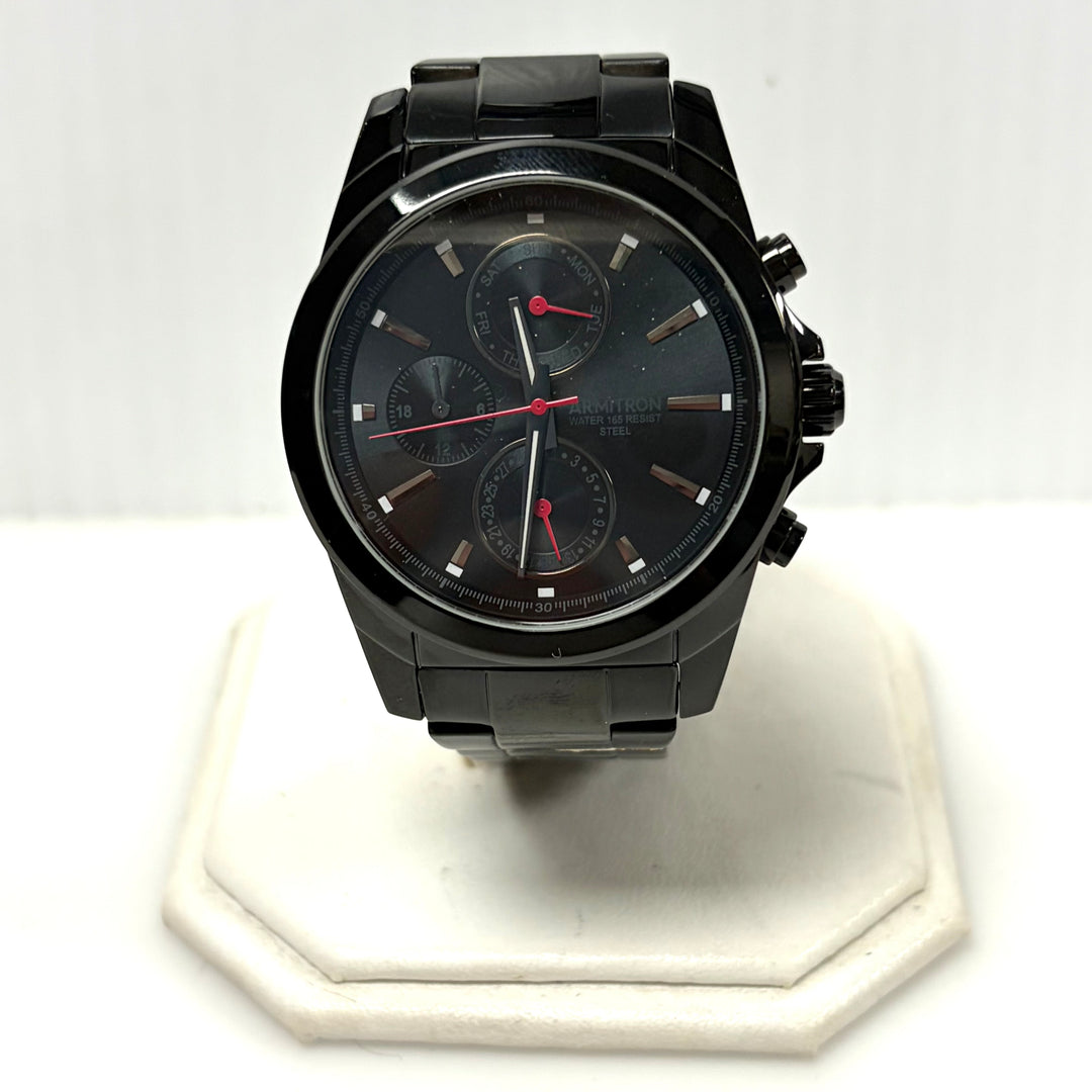 w035 Armitron Black Ion-Plated Stainless Steel Multi-Function Dress Watch 205250