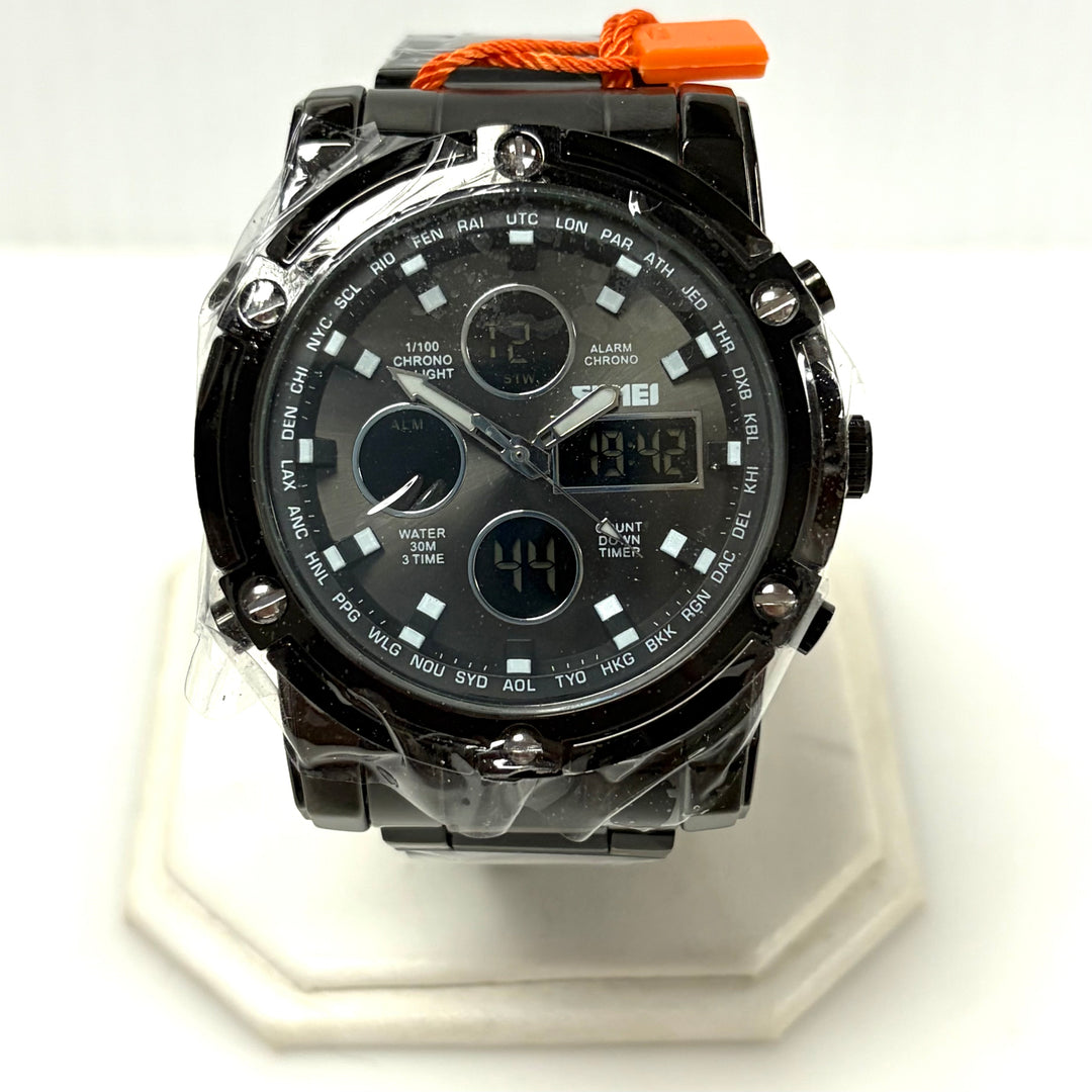 w036 SKMEI 1389 Dual Time Multi-Function Sports Men' Wrist Watch Stopwatch Timer