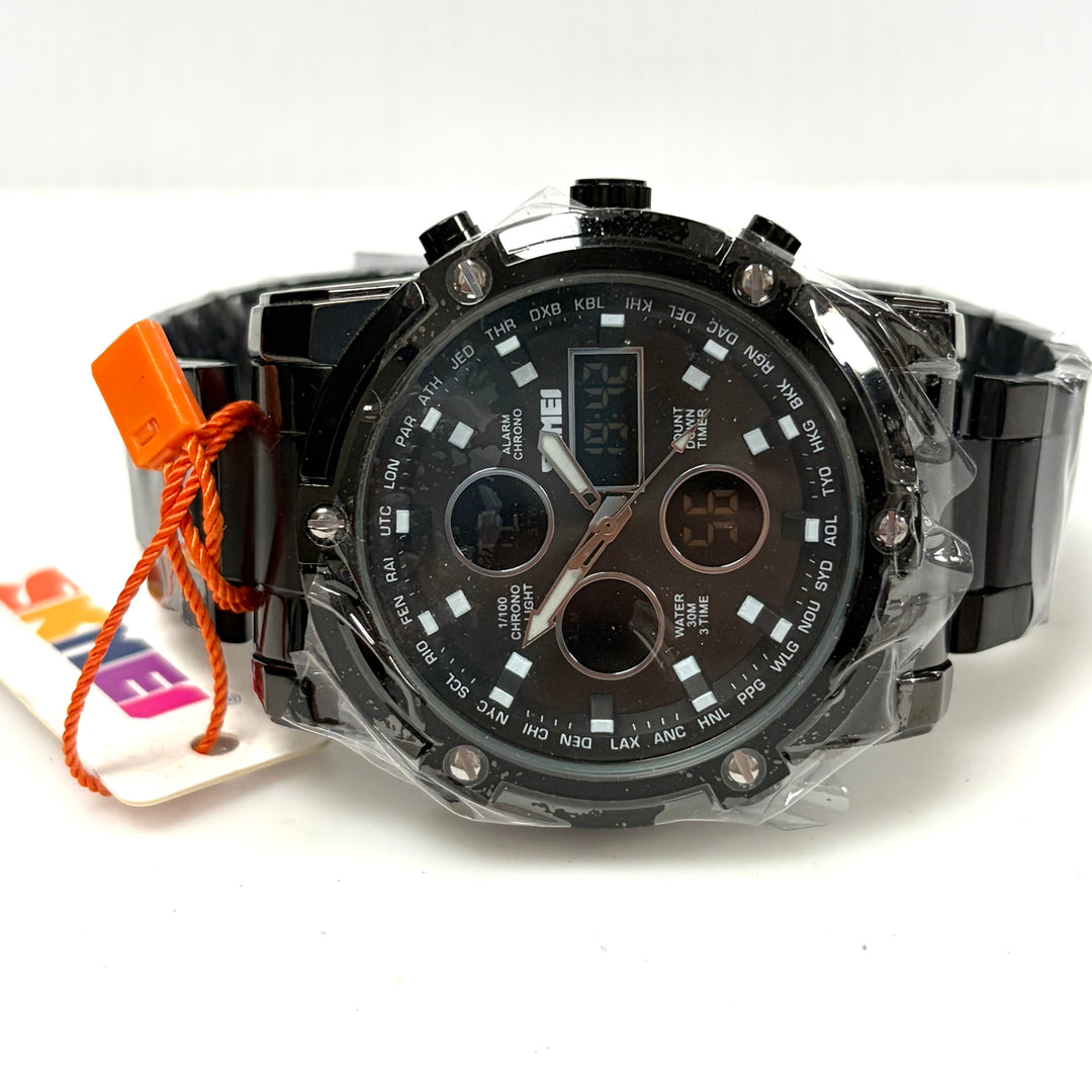 w036 SKMEI 1389 Dual Time Multi-Function Sports Men' Wrist Watch Stopwatch Timer