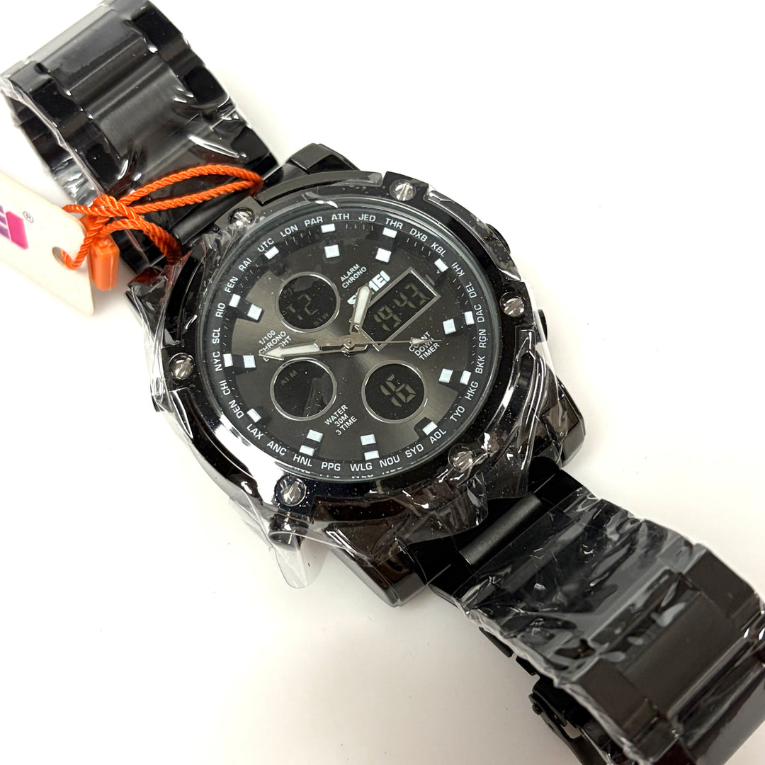 w036 SKMEI 1389 Dual Time Multi-Function Sports Men' Wrist Watch Stopwatch Timer