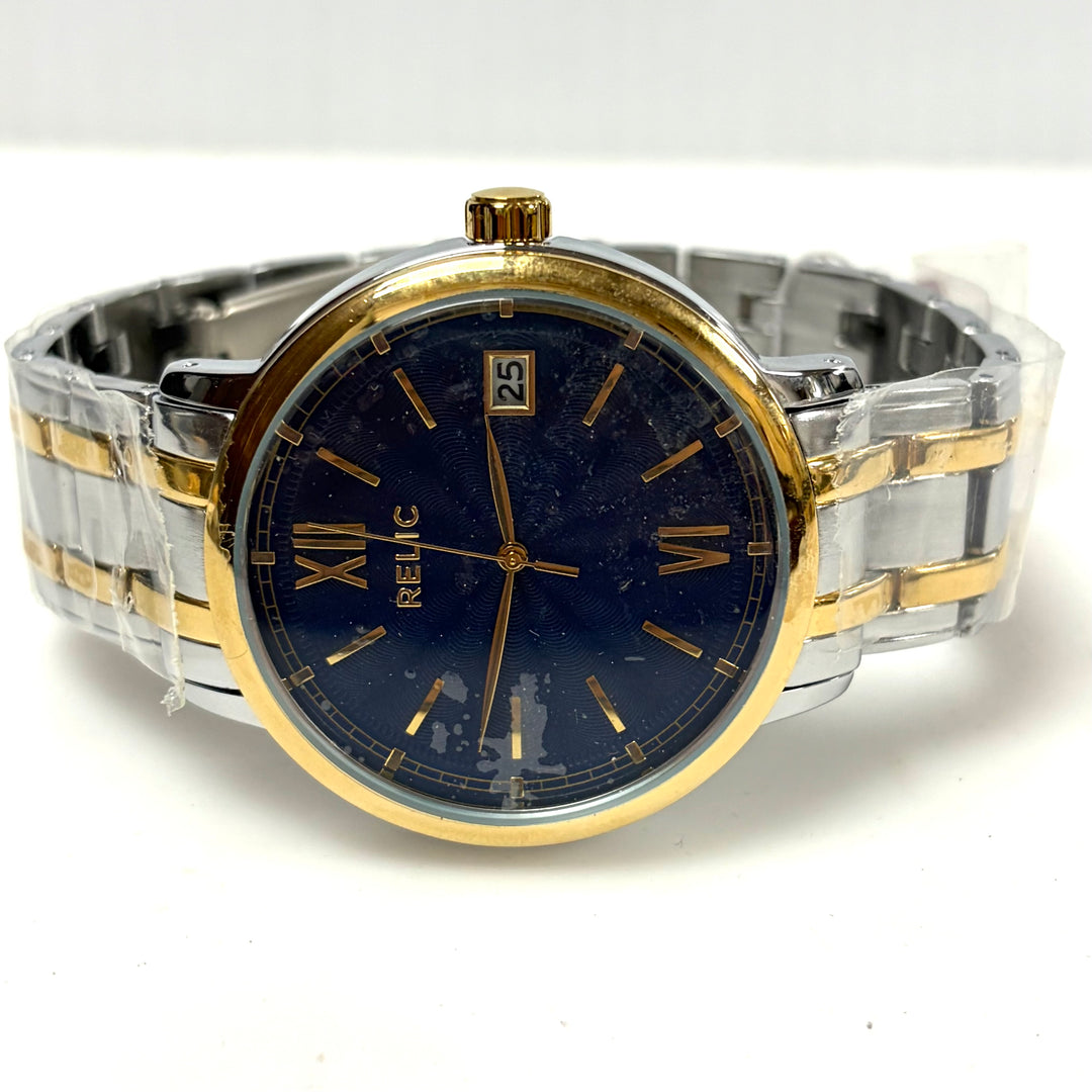 w039 Relic by Fossil Darrin Men's Two-Tone Stainless Steel Watch Model ZR7728