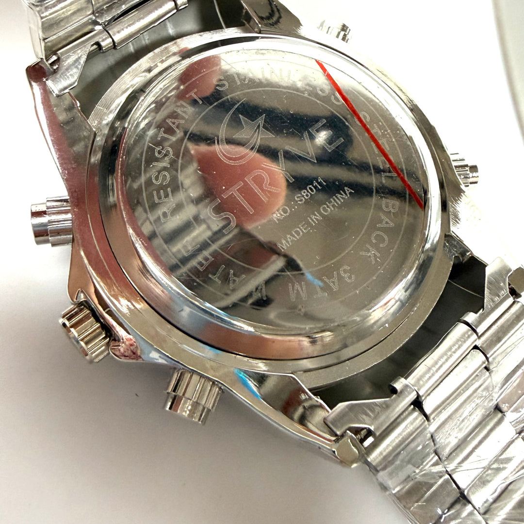 w040 STRYVE S8011 Men's Dual-Display Quartz Alarm Sport Heavy Duty Wrist Watch