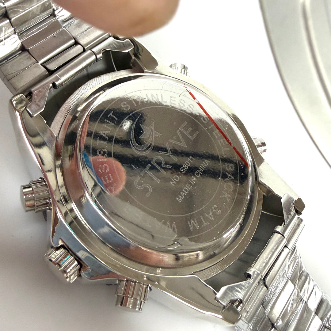 w041 STRYVE S8011 Men's Dual-Display Quartz Alarm Sport Heavy Duty Wrist Watch