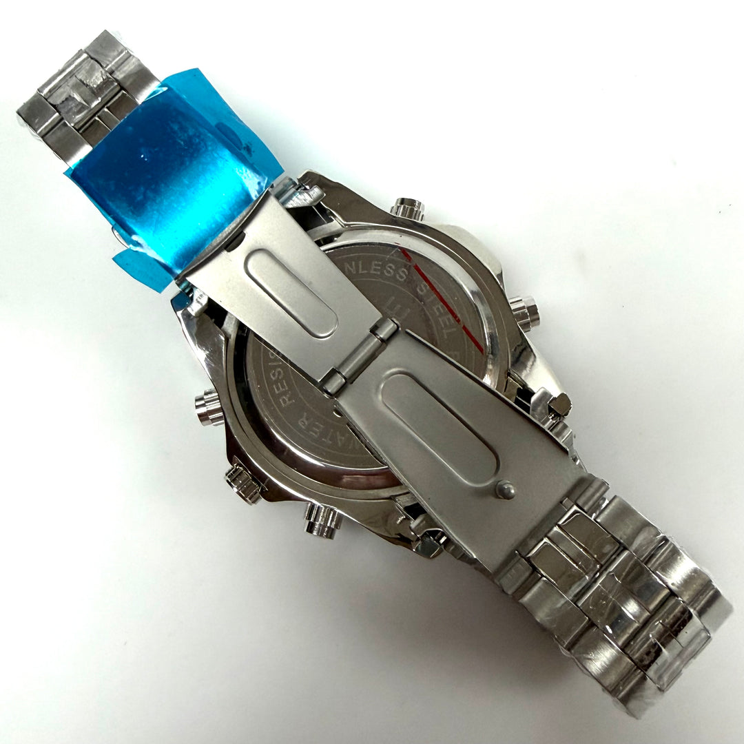w041 STRYVE S8011 Men's Dual-Display Quartz Alarm Sport Heavy Duty Wrist Watch
