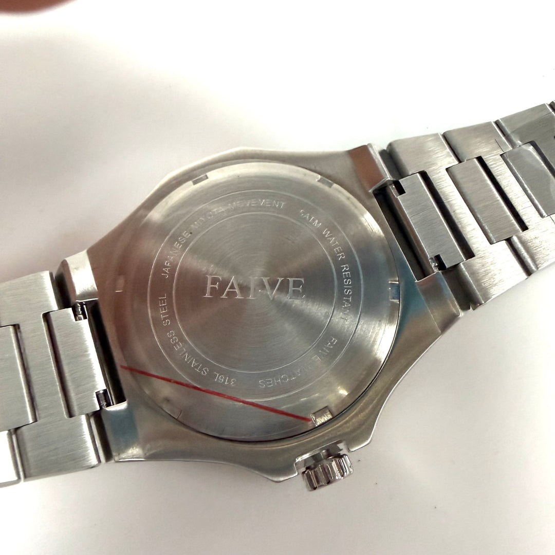 w042 The Icon Black stainless steel wrist watch from the brand FAIVE Myota Mov't