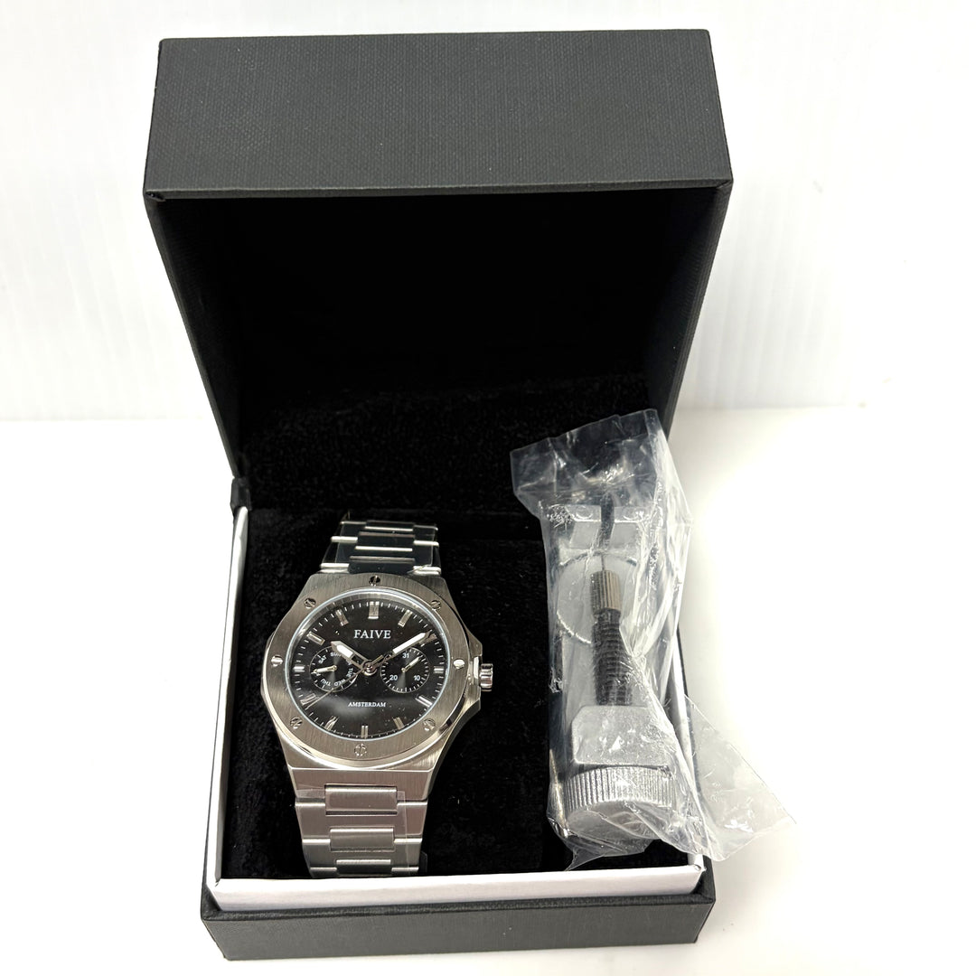w042 The Icon Black stainless steel wrist watch from the brand FAIVE Myota Mov't