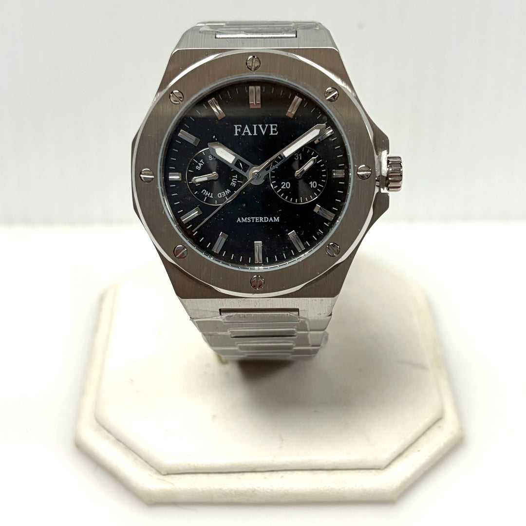 w042 The Icon Black stainless steel wrist watch from the brand FAIVE Myota Mov't