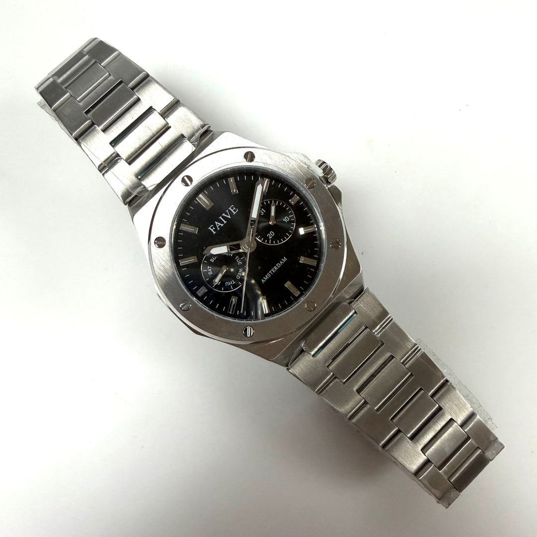 w042 The Icon Black stainless steel wrist watch from the brand FAIVE Myota Mov't