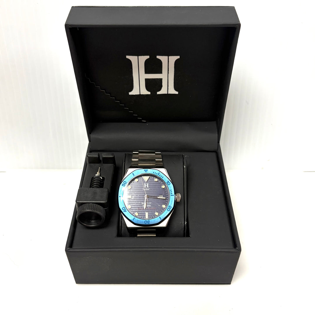 w045 Huber Royal Diver Azure Stainless Steel 8215 Automatic Men's Wrist Watch
