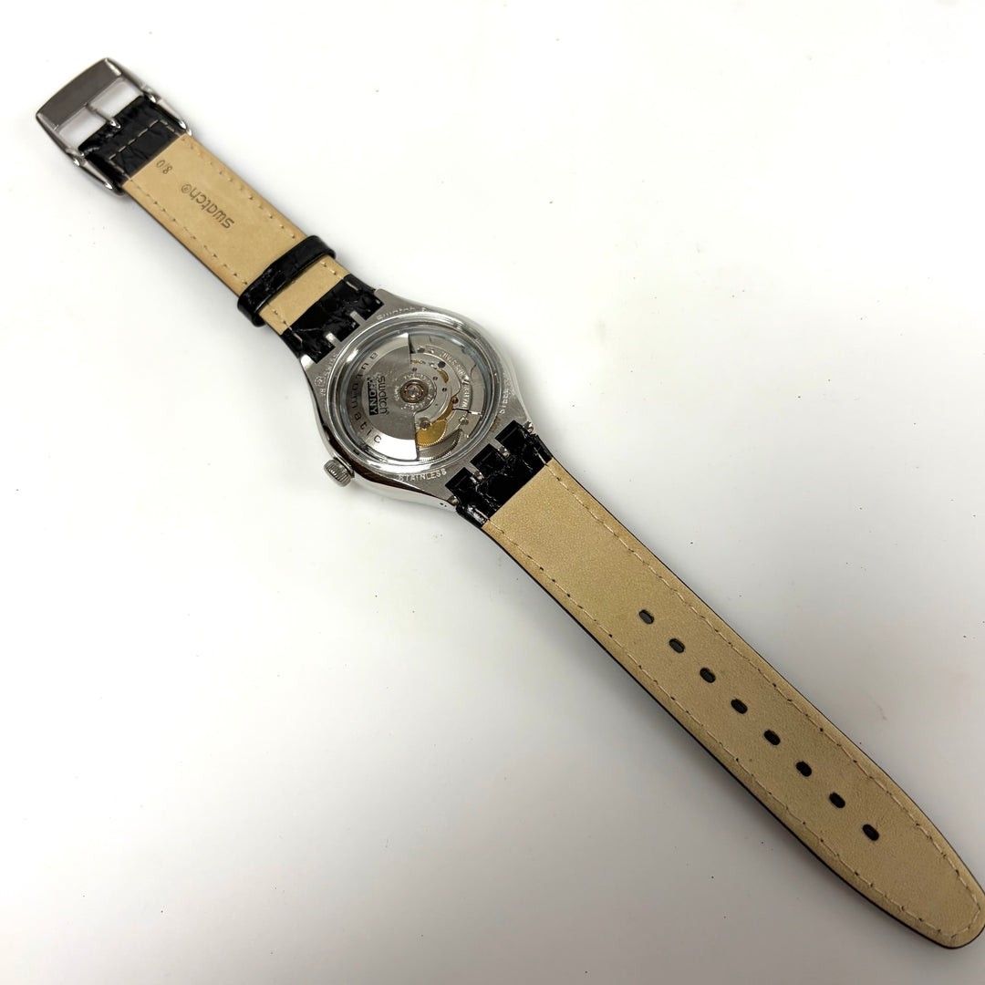 w048 Vintage Swatch Irony Automatic "Noir de Noir" YAS402 Swiss-made Wrist Watch