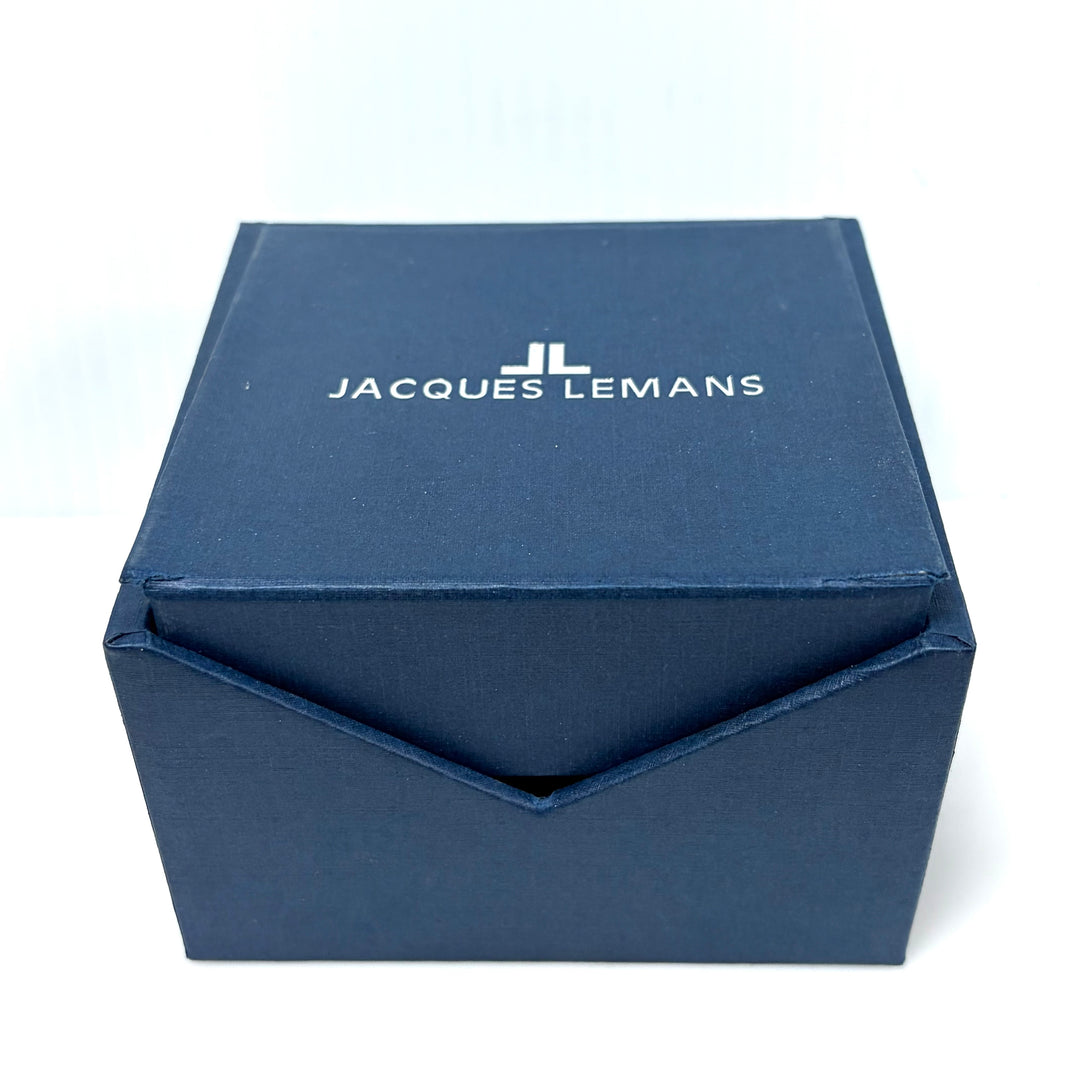 w049 Jacques Lemans Dual Time Stainless Tank-style Men' Wrist Watch Model 1-1243